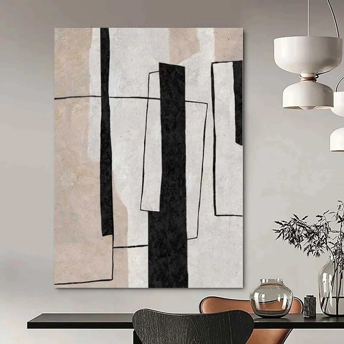 Abstract Hand-painted Modern Sellers Geometric Abstract Canvas Wall Art VG04X